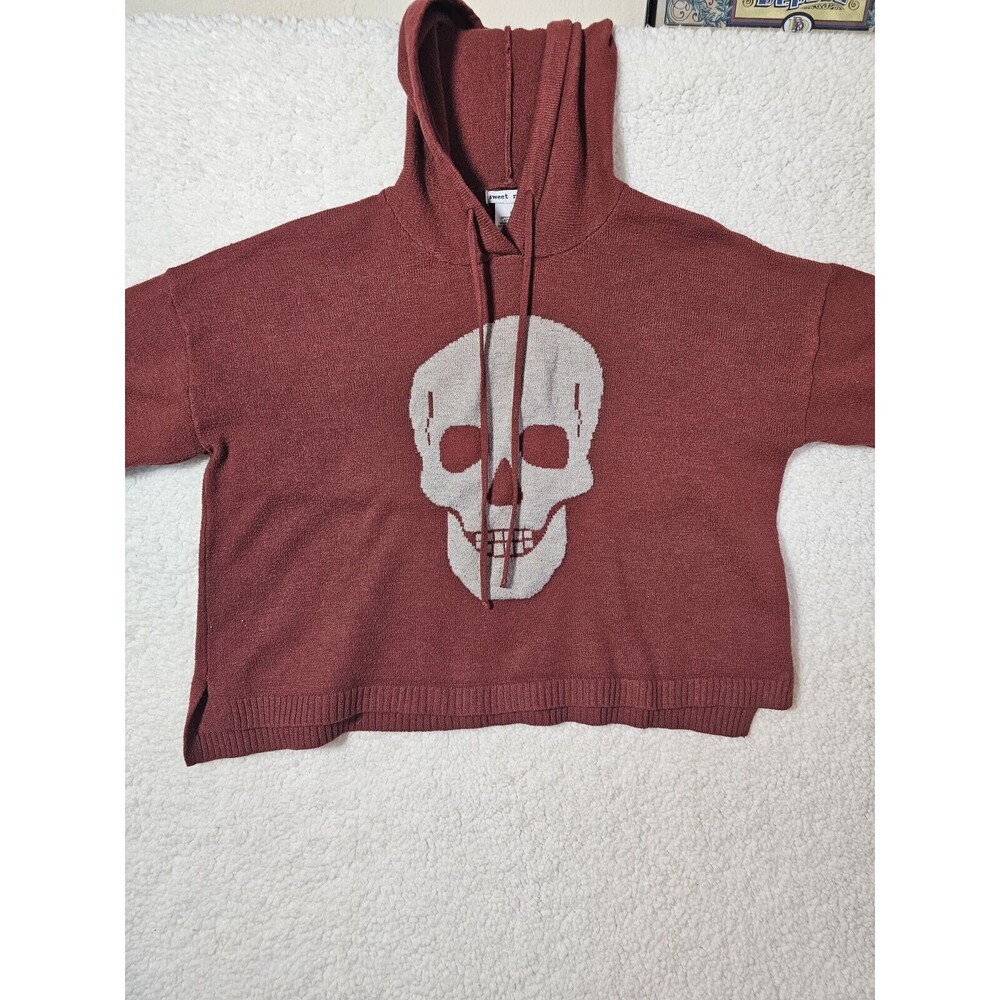 Vtg Sweet Romeo Skull Half Sweater Large